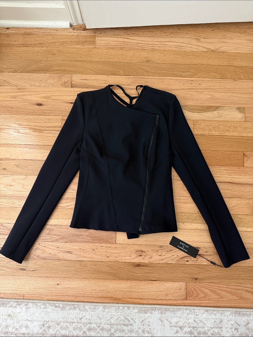 NWT Dion Lee x Carbon 38 asymmetrical moto jacket